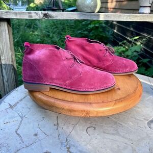 Cyra Catelyn Suede Chukka Boots Womens Size 10 Berry Pink Hush Puppies